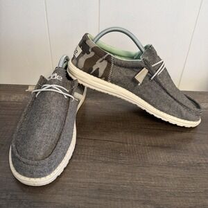 Men's Hey Dude Size 10 Wally Funk Camo Brown Slip On Shoes